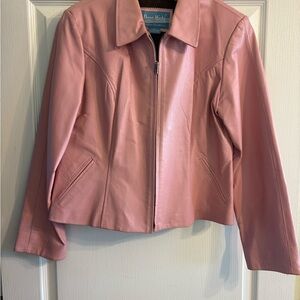 Dana Buchman Pink Leather Jacket